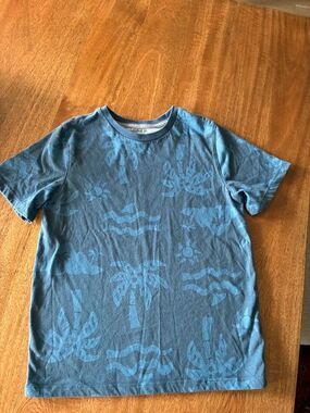 365 Kids Boys Blue Tropical Palm Tree Graphic T-Shirt Size 10